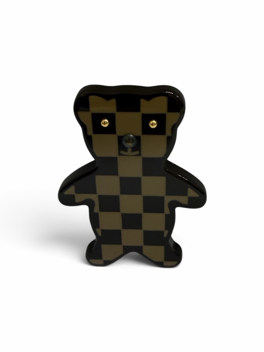 🧸Vintage Limited Edition- Louis Vuitton Damier Ebene Resin Teddy Bear Brooch 🧸